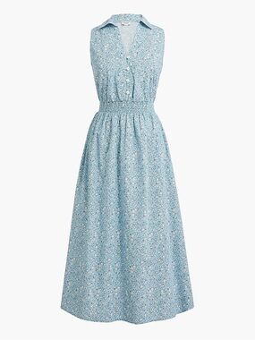 J. Crew Factory Printed Collared Midi Dress